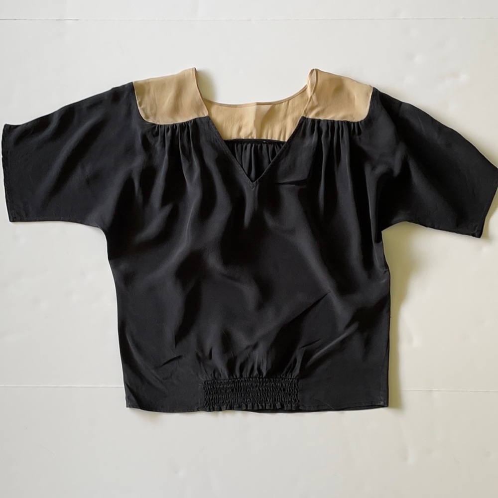 Silk Short Sleeve Blouse | size S